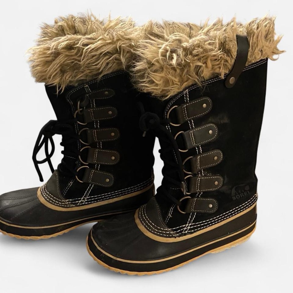 Sorel Women's Black and Brown Fur-Lined Boots